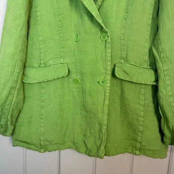 Sundance Oaklee Linen Blazer in Green Tea Size Button Front XL - Picture 6 of 16